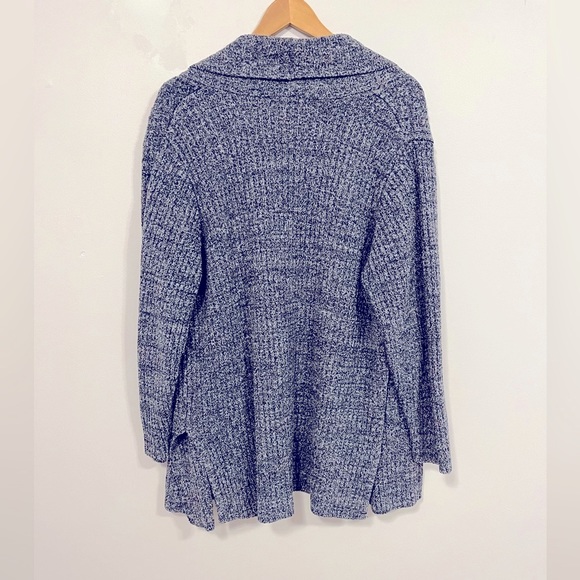 Barefoot Dreams Cozychic Lite Montecito Cardi Heathered Indigo/Stone 3X - Picture 10 of 16
